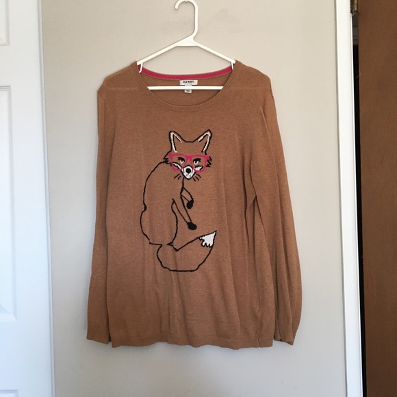 Old Navy Sweaters - Old Navy Size L Caramel Fox Sweater 🦊